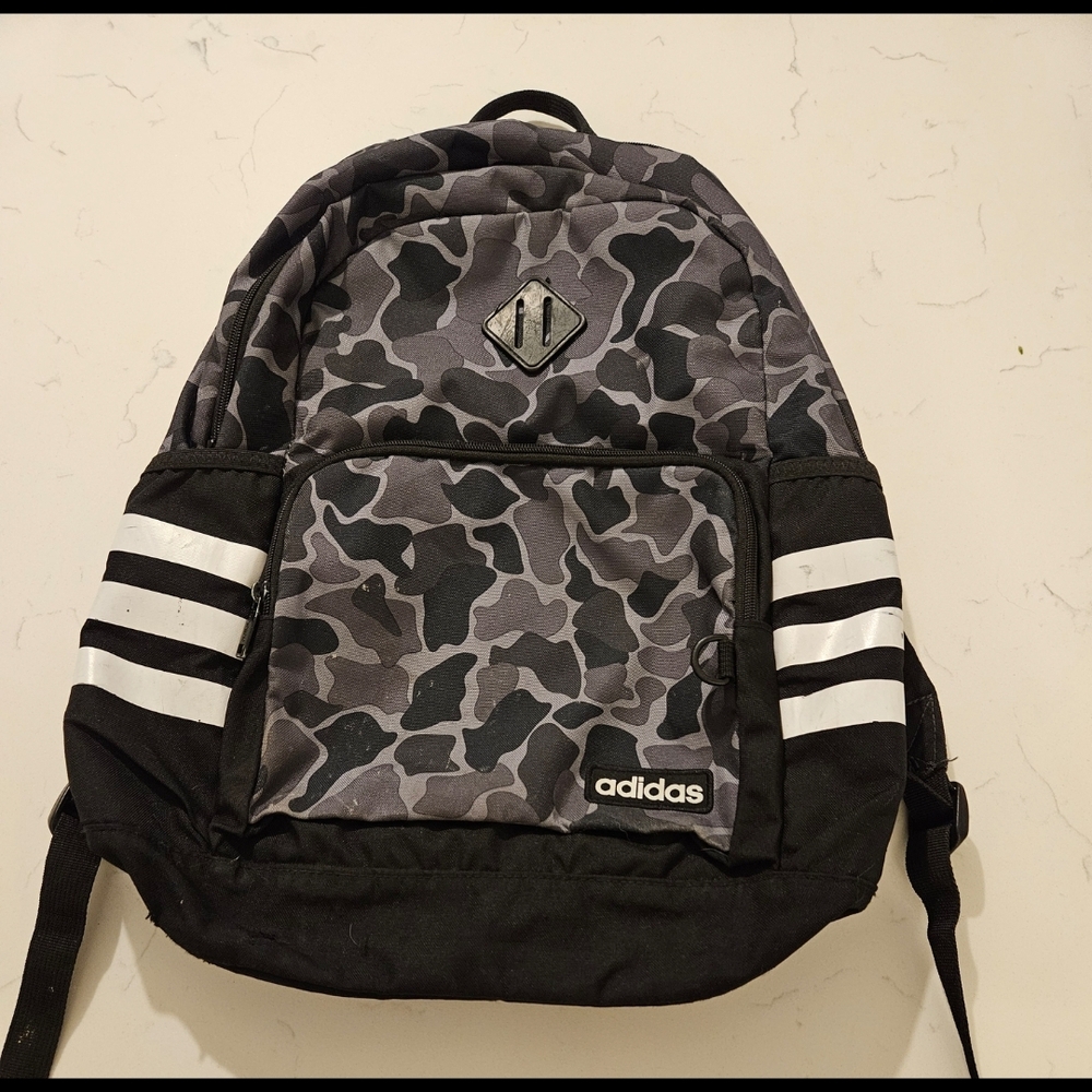 Adidas Black And Gray Camo Backpack